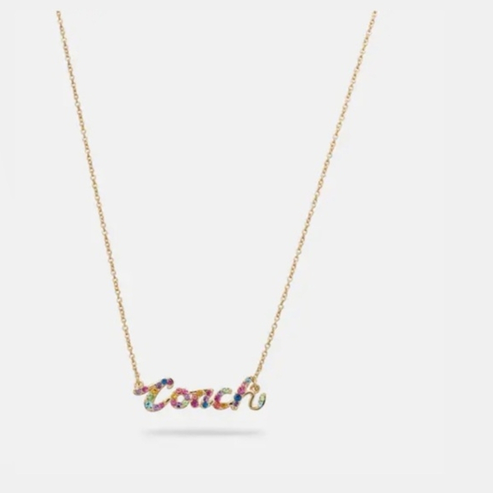 🌈🔹️Coach 🔹️ Multicolor Crystal Necklace - Picture 3 of 3